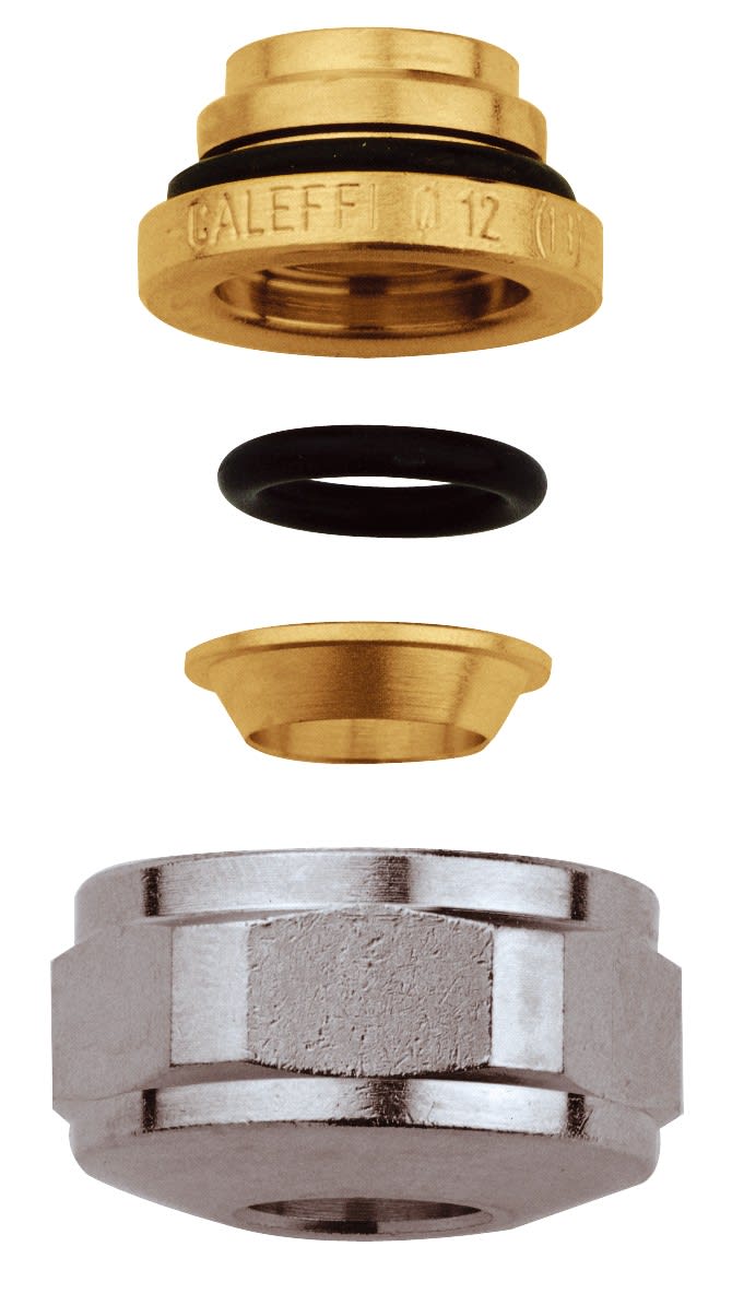 Thermador - Ecrou Chromé - Bague Laiton 3/4"F Ø12tube métal 10bar -25°C à 120°C