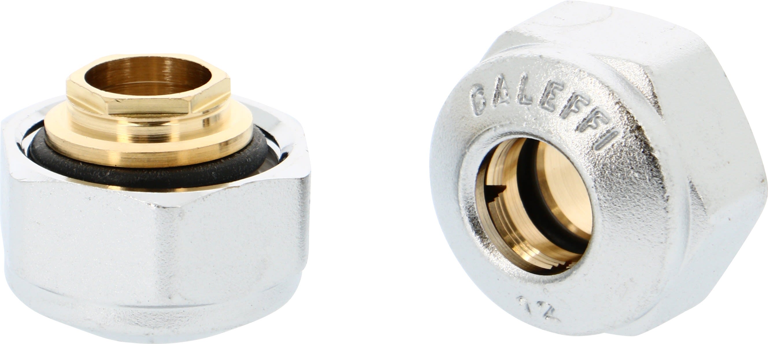 Thermador - Ecrou Chromé - laiton 23X1,5 Ø14 O-ringtube métal 10bar -25°C à 120°C