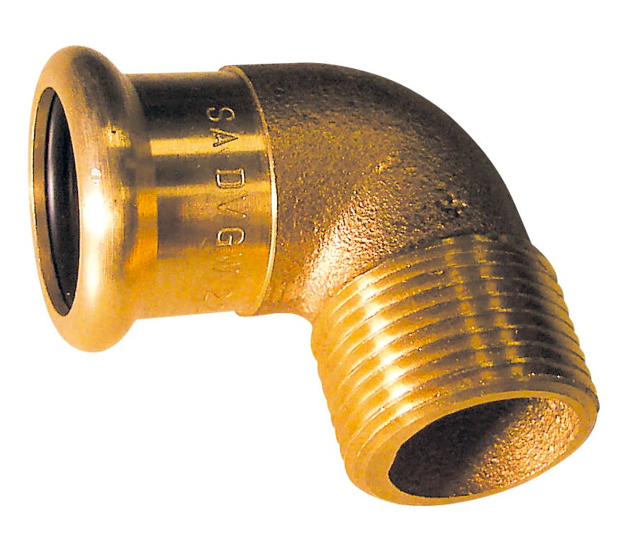 Thermador - Coude 90° laiton à sertir 8092G Ø28-1"M pour tube Cuivre Chauff. & Sanitaire
