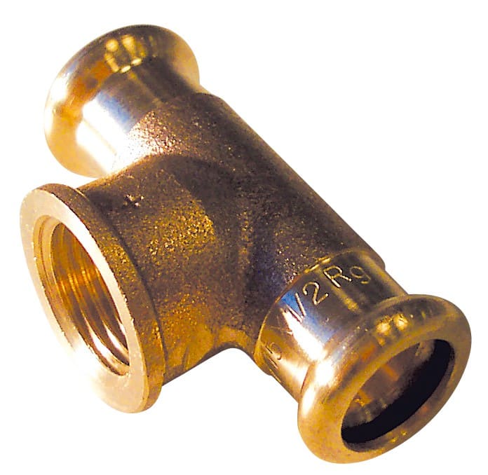 Thermador - Té laiton FFF à sertir 8130G 22-1/2-22 laiton tube Cuivre Chauff. & Sanitaire