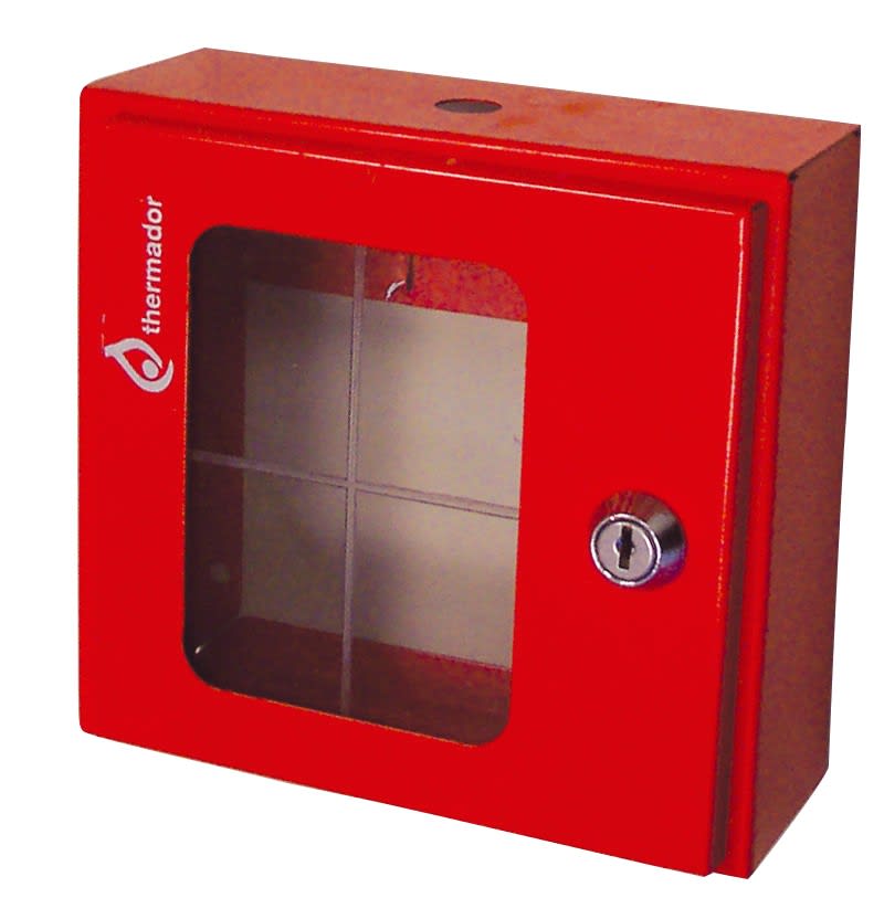 Thermador - Coffret Vanne Police Rouge 165 x55x60 avec Serrure +Verre dormant