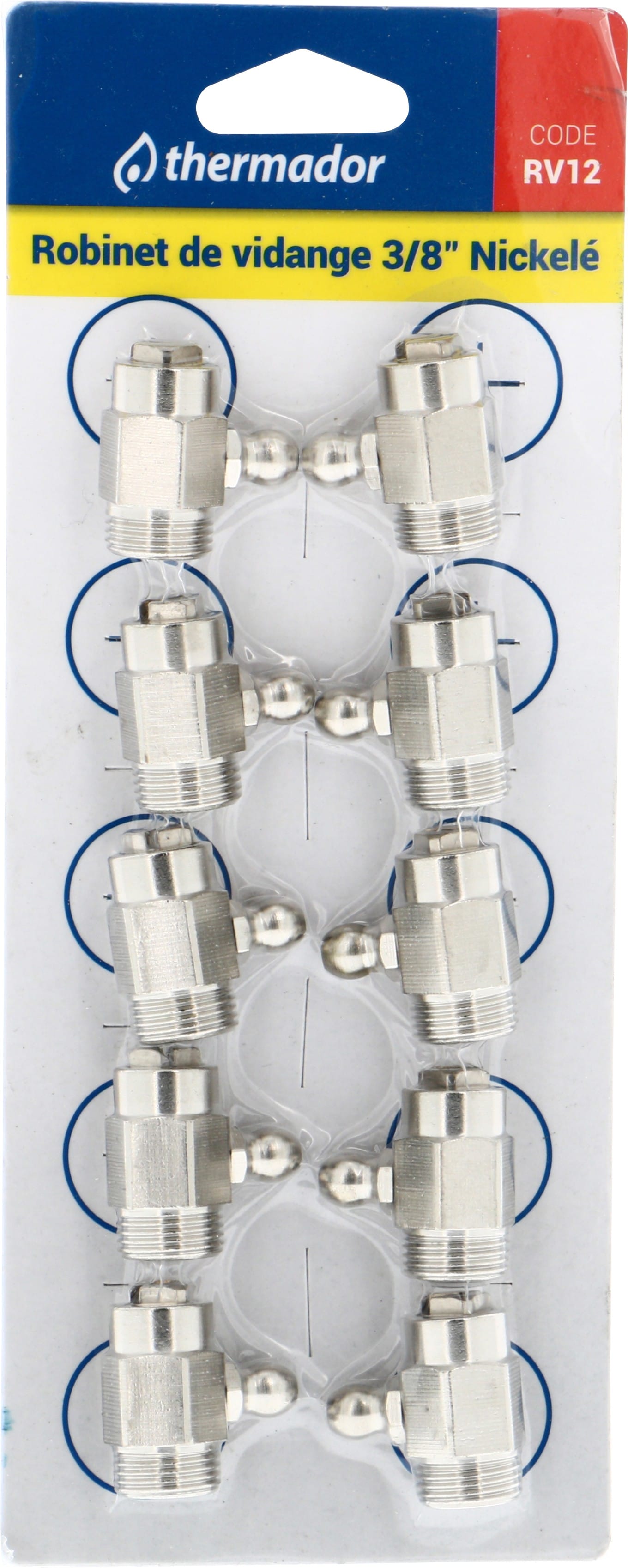 Thermador - Robinet de purge à bec -3/8"M avec joint10 bar 100°C