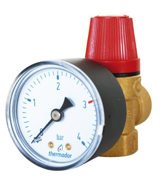 Thermador - Soupape de Sureté  ZM - 3/4"F3 bar - avec Manomètre