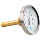 Thermador - Thermomètre axial avec plongeur 45 mm, doigt de gant, 0/+120°C, acier chromé.