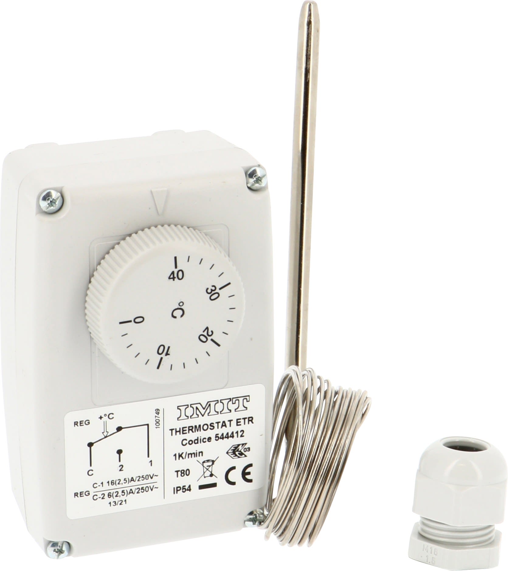 Thermador - Th. Méca. IP54 0°C/+40°C  Chaud/Froidsonde Ø6x119 mm / 0,9 m à bulbe