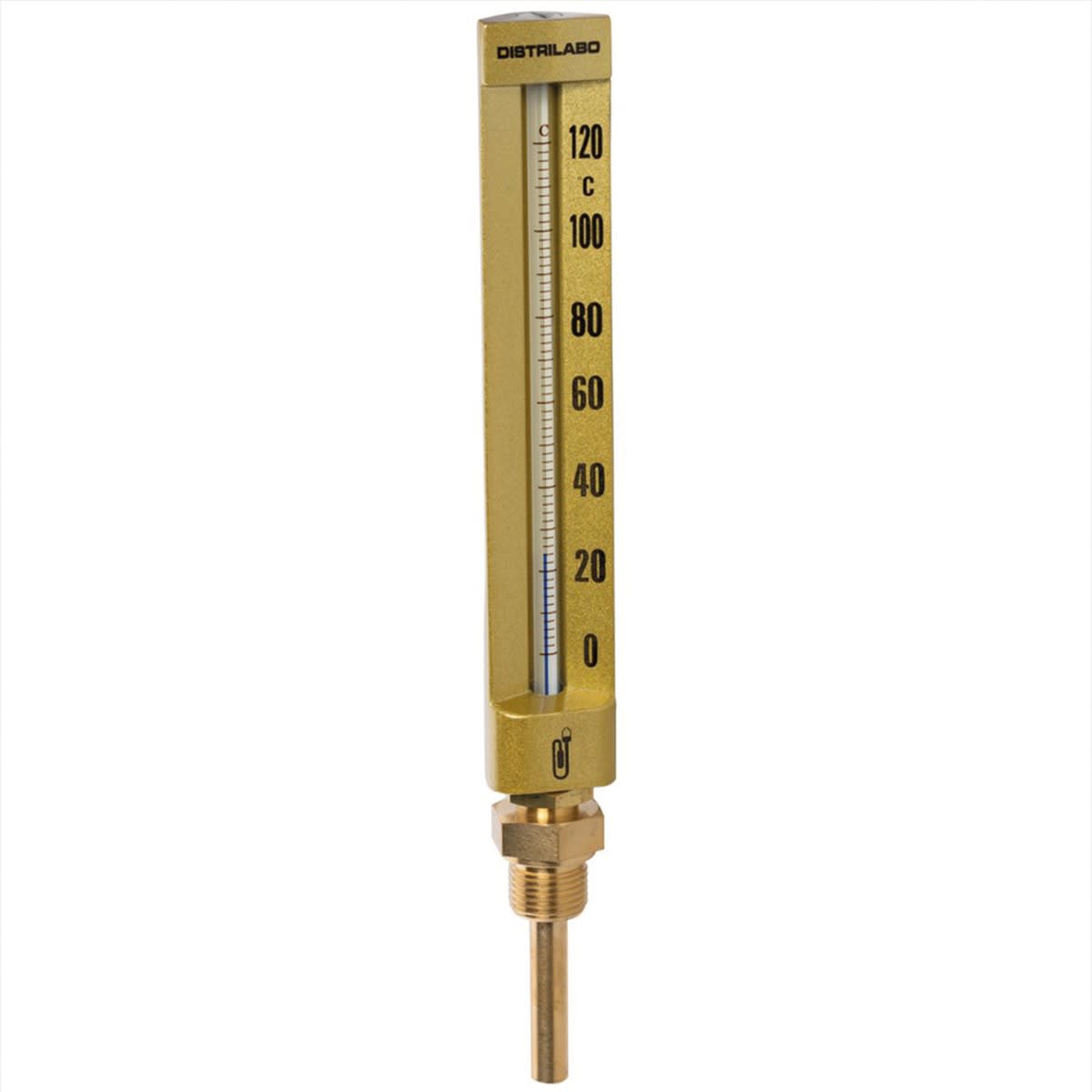 Thermador - Thermomètre Indus. Droit L.150 plongeur 63 aluminium plage 0/120°C