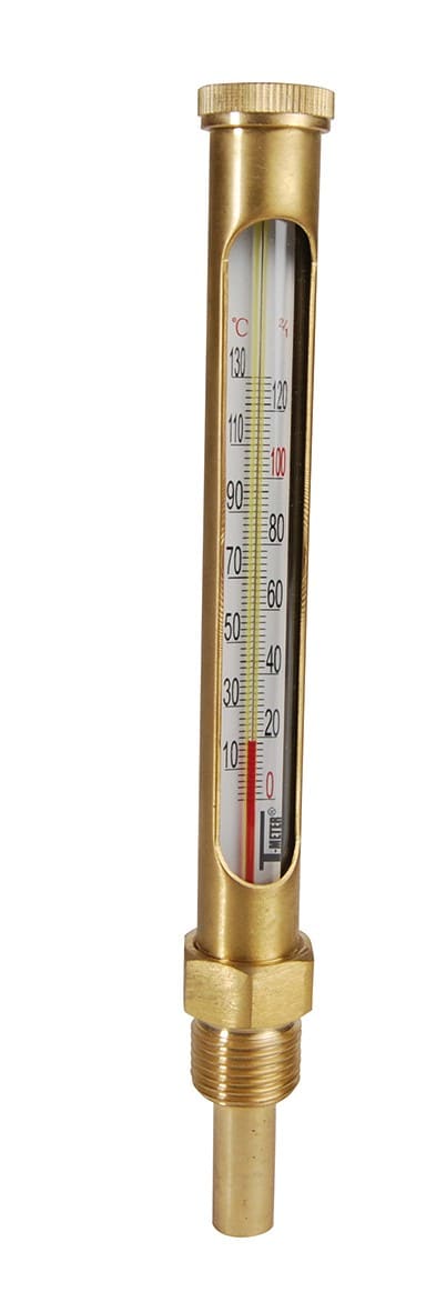 Thermador - Thermomètre vertical droit L.260 plongeur 60 laiton plage 0/130° C
