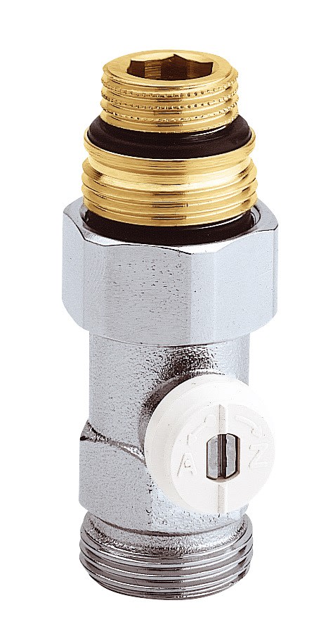 Thermador - Vanne en H simple droite chromée pour radiateur avec mamelon 3/4"-1/2"