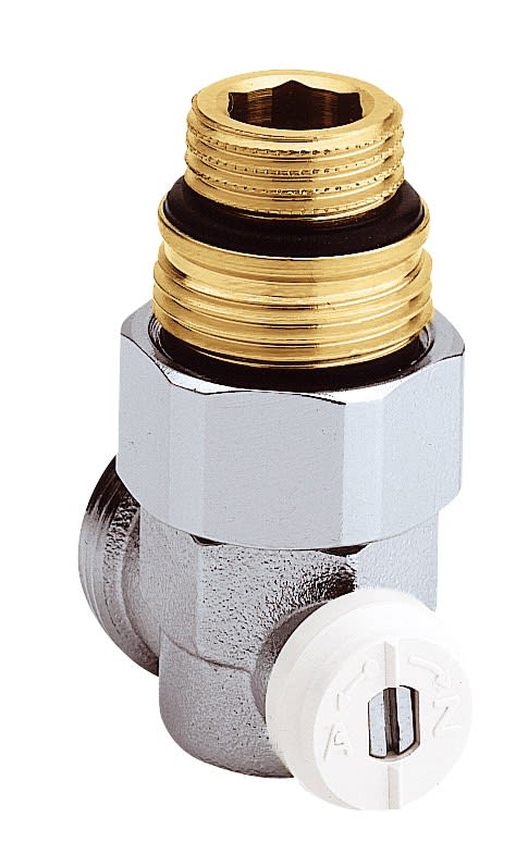 Thermador - Vanne en H simple Equerre  Chromée pour radiateur avec mamelon 3/4"-1/2"