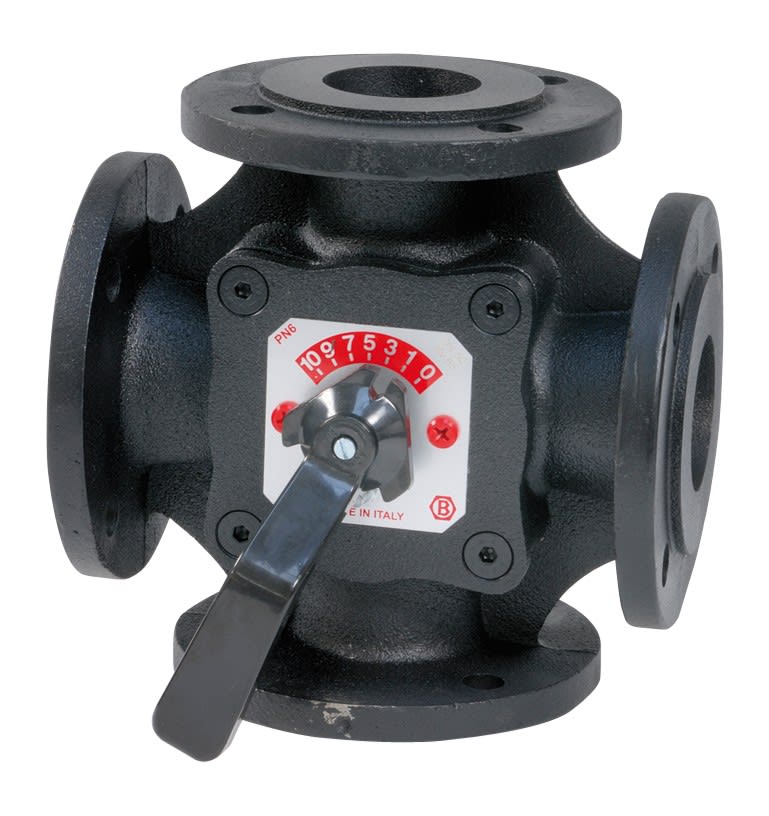 Thermador - Vanne à brides 4 voies DN65 F465Corps Fonte manuelle ou moteur en option