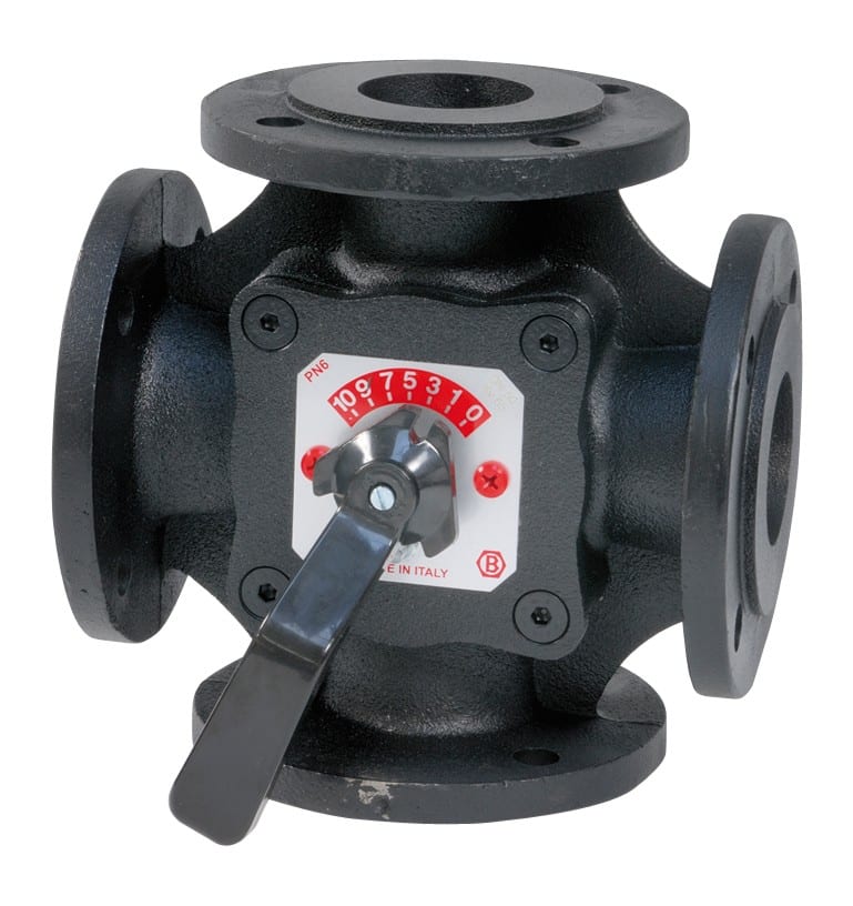 Thermador - Vanne à brides 4 voies DN100 F4100Corps Fonte manuelle ou moteur en option