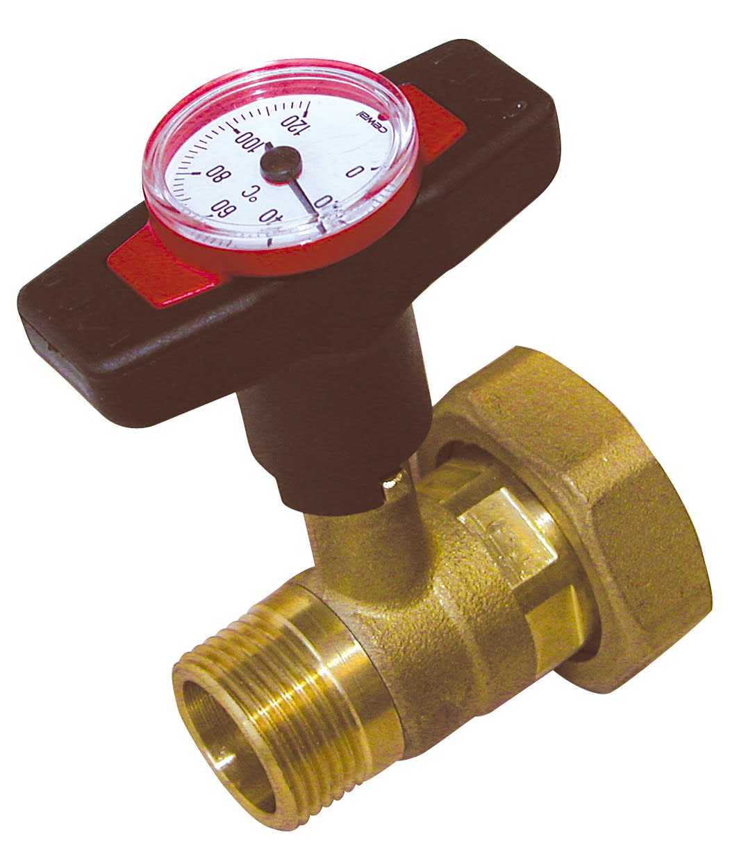 Thermador - Vanne +Thermomètre poignée rouge 1"MEcr. 1"1/2 clapet antithermosiphon