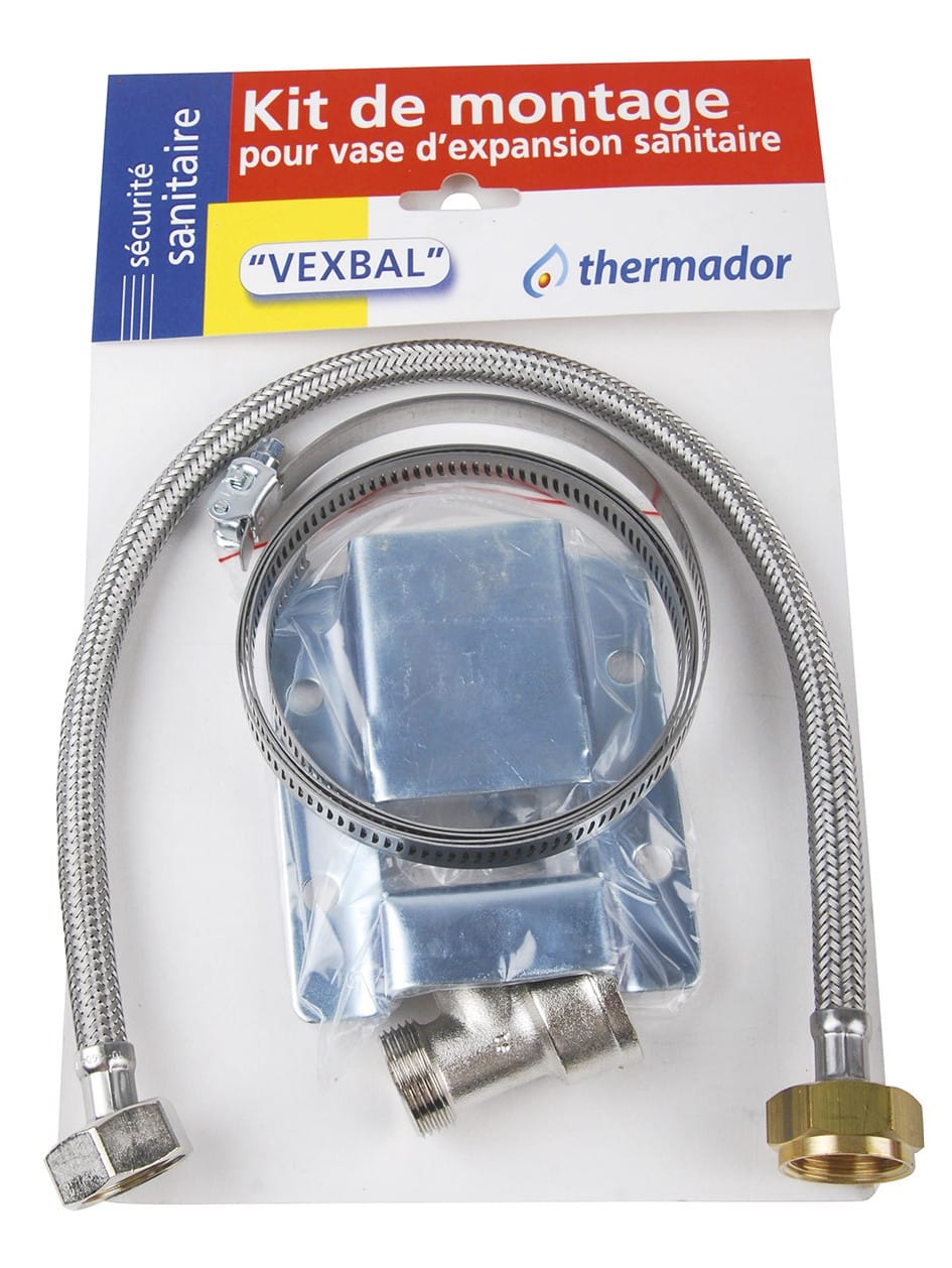 Thermador - Kit pour vase expansion VEXBAL 5-12 L avec support mural, flexible, té 3/4" MMF.