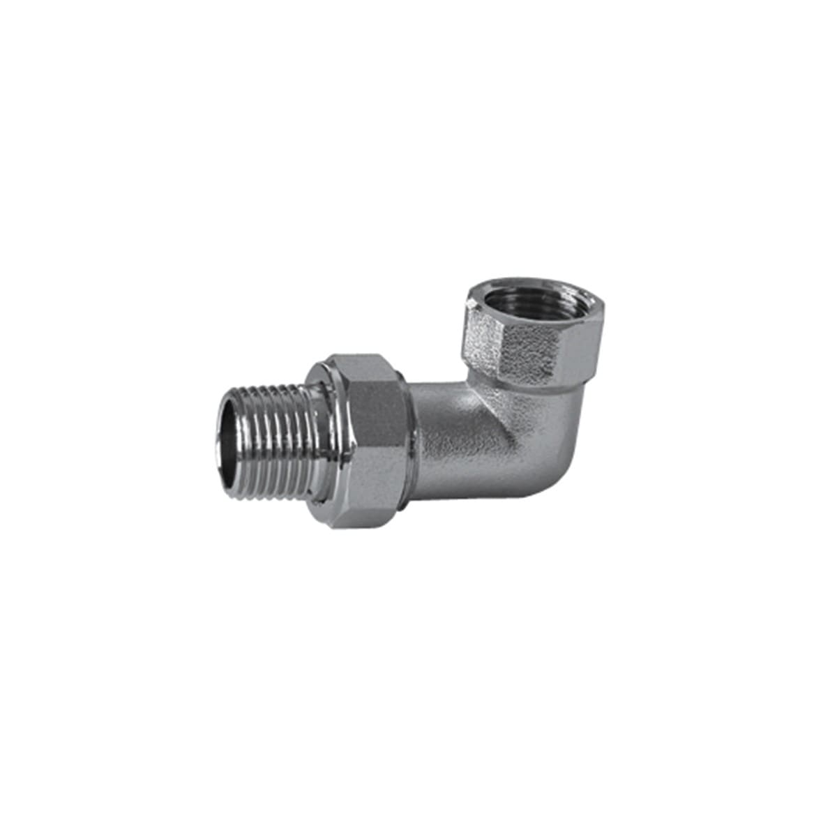 Thermador - Coude Union 1"MF  Nickelé3 pièces laiton à visser sphéro-conique