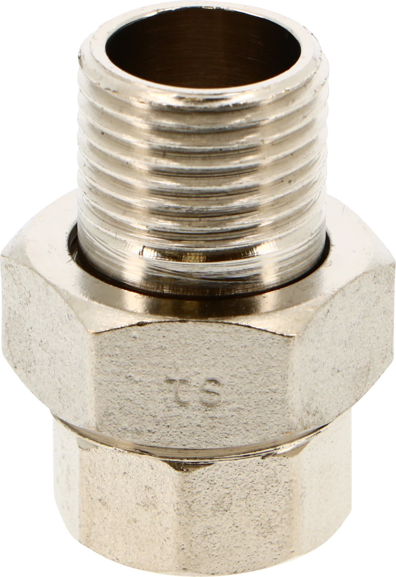 Thermador - Raccord  3/4"MF  Nickelé3 pièces laiton à visser sphéro-conique