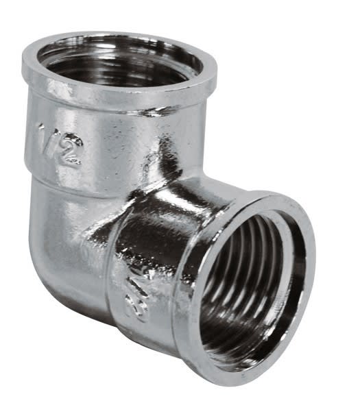 Thermador - Coude 90G 1"FF- Laiton ChroméRaccord LAITON à visser