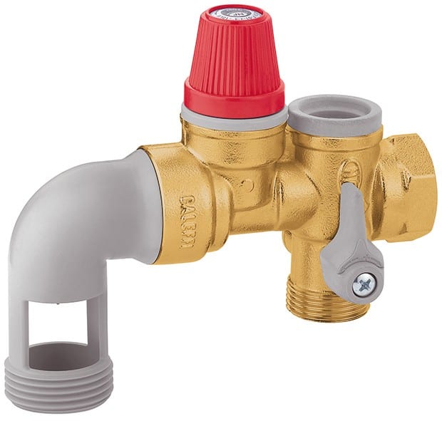 Thermador - Groupe de sécurité coudé laiton 3/4'' pour chauffe-eau jusqu'à 10 kW, agrée NF.