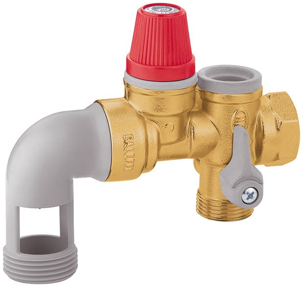 Thermador - Groupe de sécurité coudé laiton 3/4'' pour chauffe-eau jusqu'à 10 kW, agrée NF.