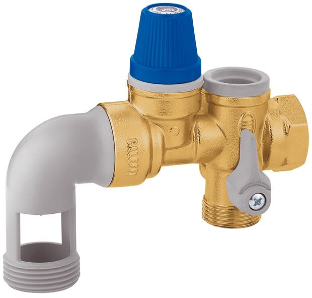 Thermador - Groupe de sécurité coudé siège inox chromé 3/4'' pour chauffe-eau jusqu'à 10 kW,