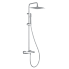 Thermador - Système de douche thermostatique carrée Wata chromé - corps "froid"- pomme méta