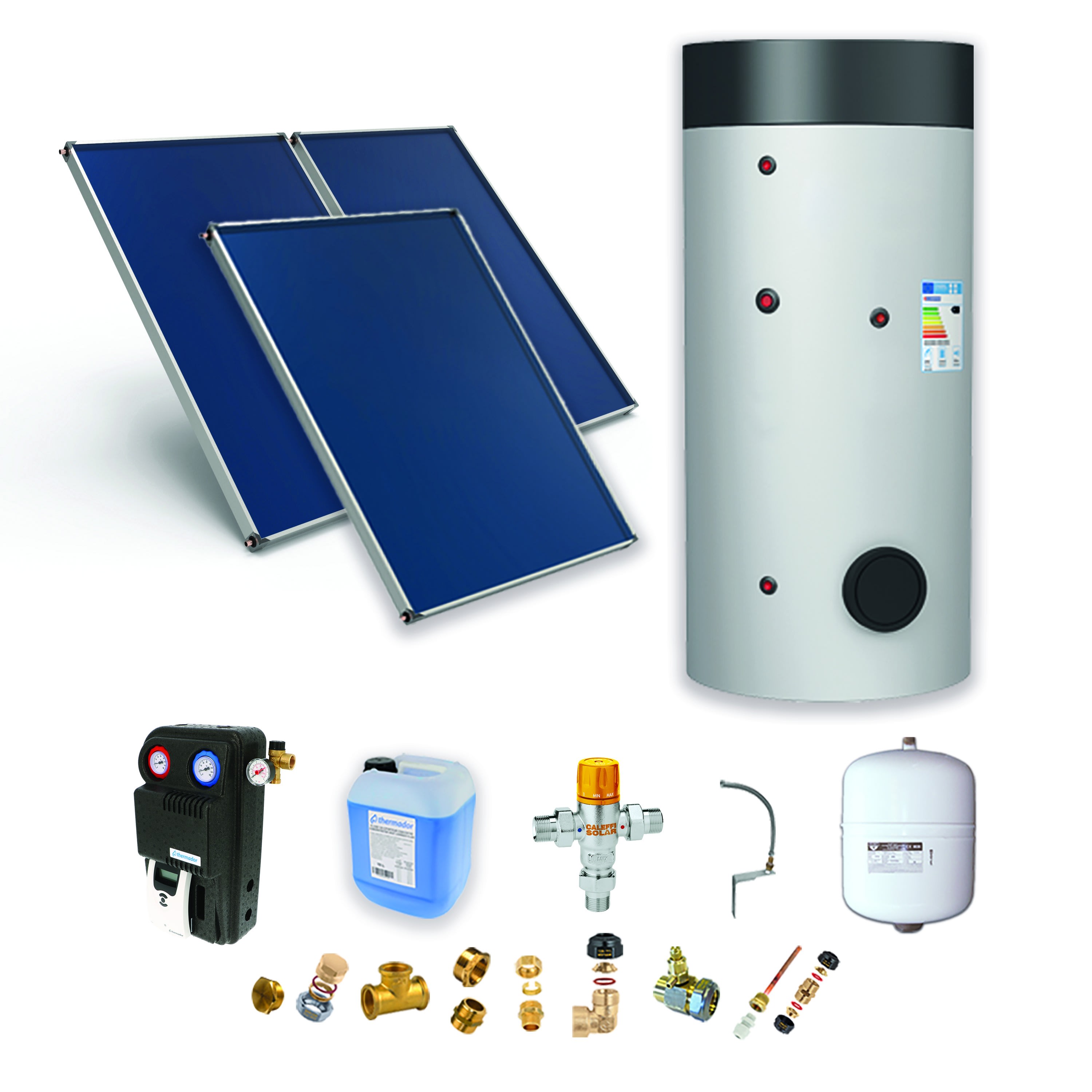 Thermador - Pack D-SSC 600L hte t°-ECS semi-instant.-3 panneaux-fix. toit. plate+ access.