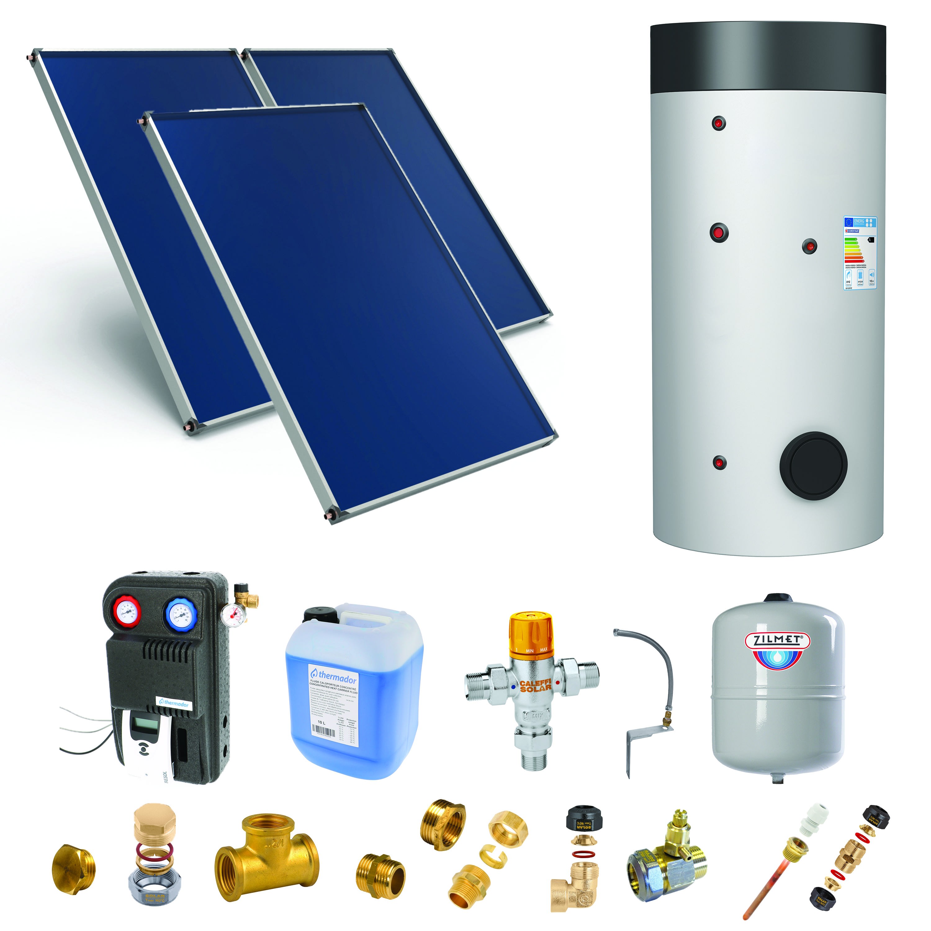 Thermador - Pack C-CESI ballon 300L soutien PAC-3 panneaux-fix. toit. inclinée+ access.