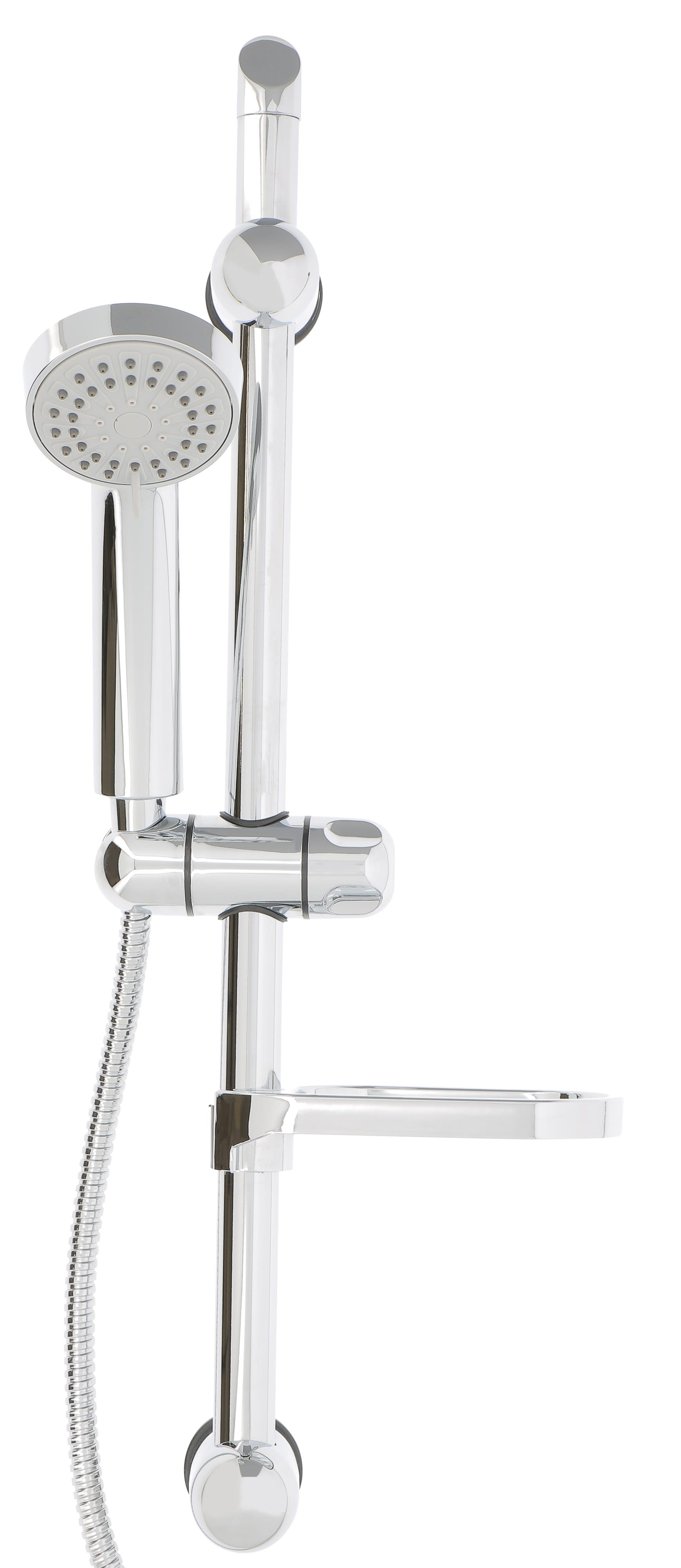 Thermador - Barre douche inox chromé 60cm - Douchette 3jets - Flexible 175cm - porte-savons