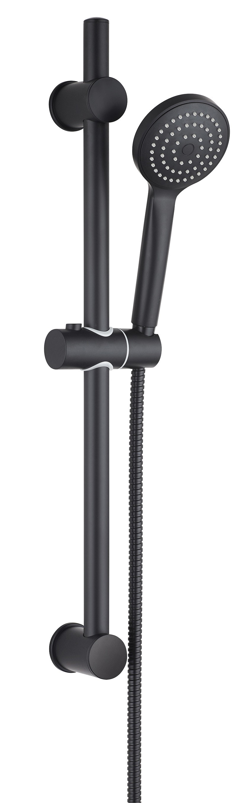 Thermador - Barre de douche inox noire 50cm Ø 25 mm 1 point fixe + 1 point réglable