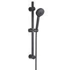 Thermador - Barre de douche inox noire 50cm Ø 25 mm 1 point fixe + 1 point réglable