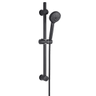 Thermador - Barre de douche inox noire 50cm Ø 25 mm 1 point fixe + 1 point réglable