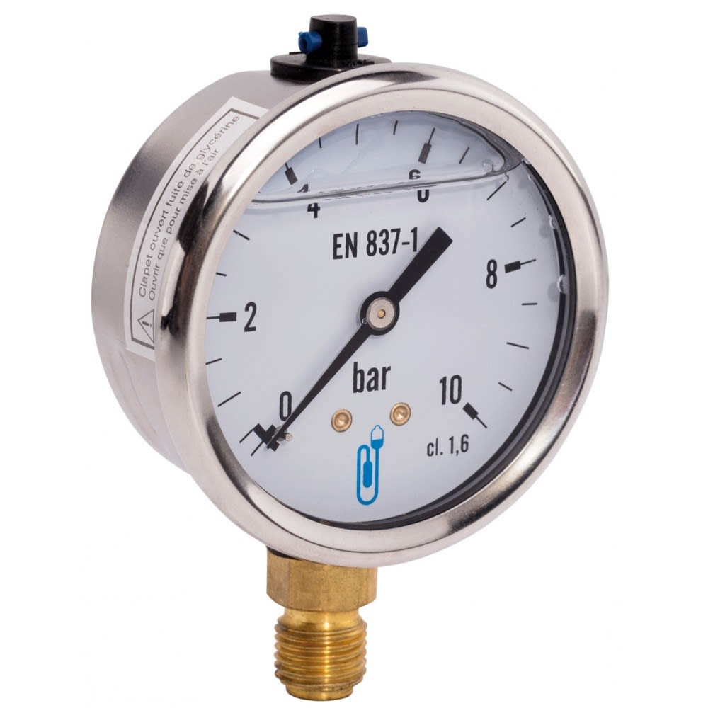 Thermador - Mano INOX glycérine Ø63 0-10b vert. 1/4"raccordement radial vertical