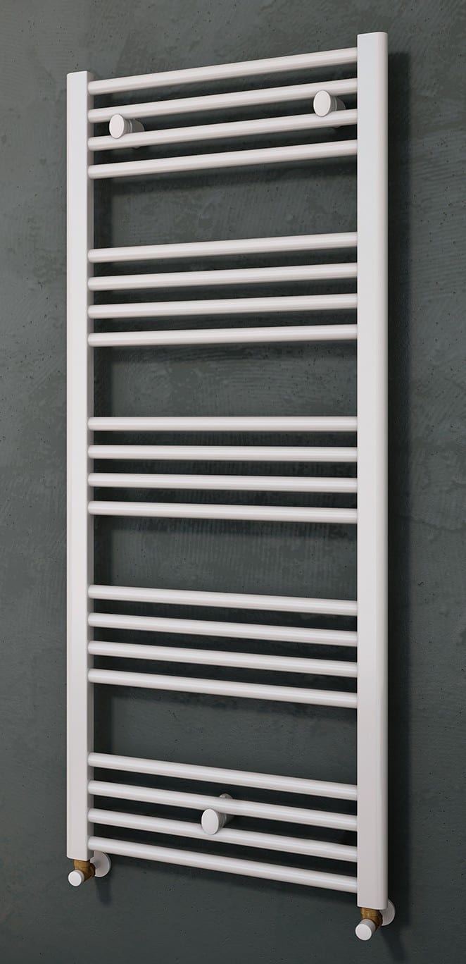 Thermador - MAHANA Droit Mixte 500X1238 Acier BlancSèche-Serviette 514W + kit élec 500W