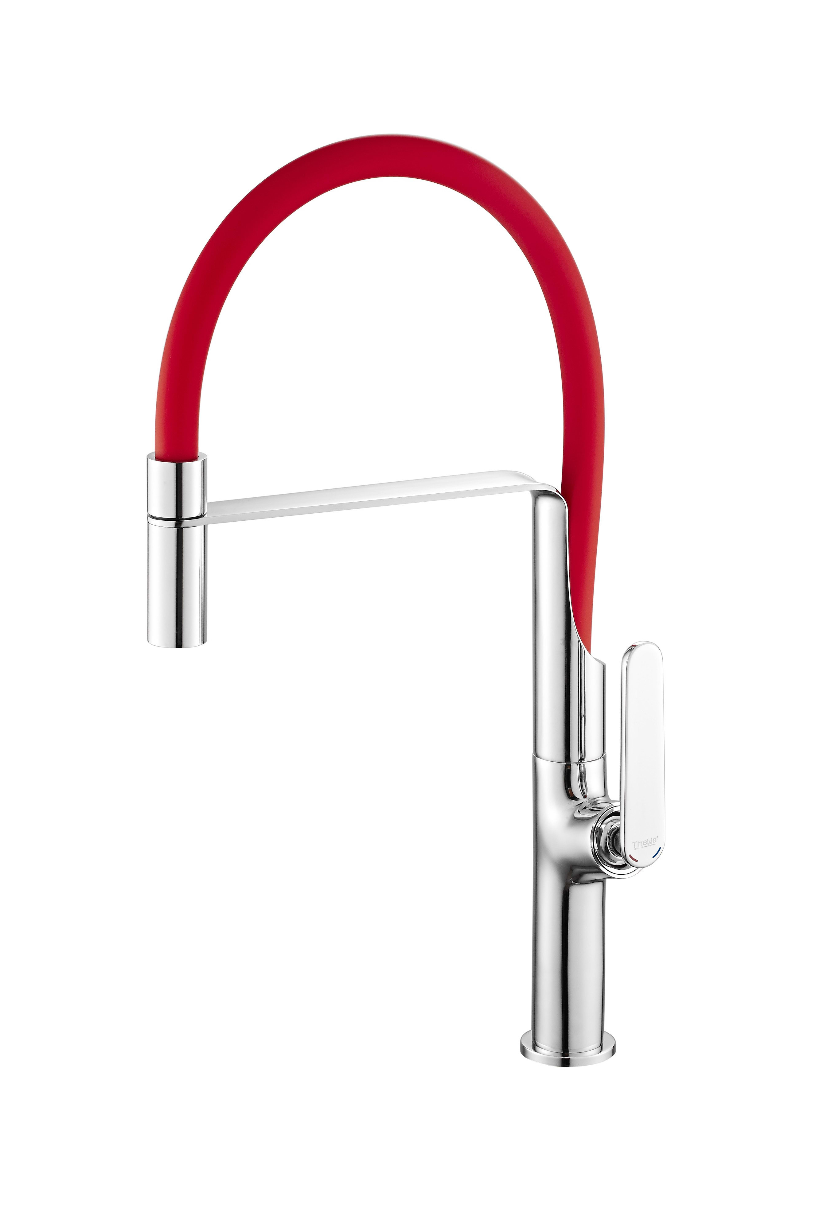 Thermador - Mitigeur avec Bec flexible pour évier. TUBIG chromé/rouge