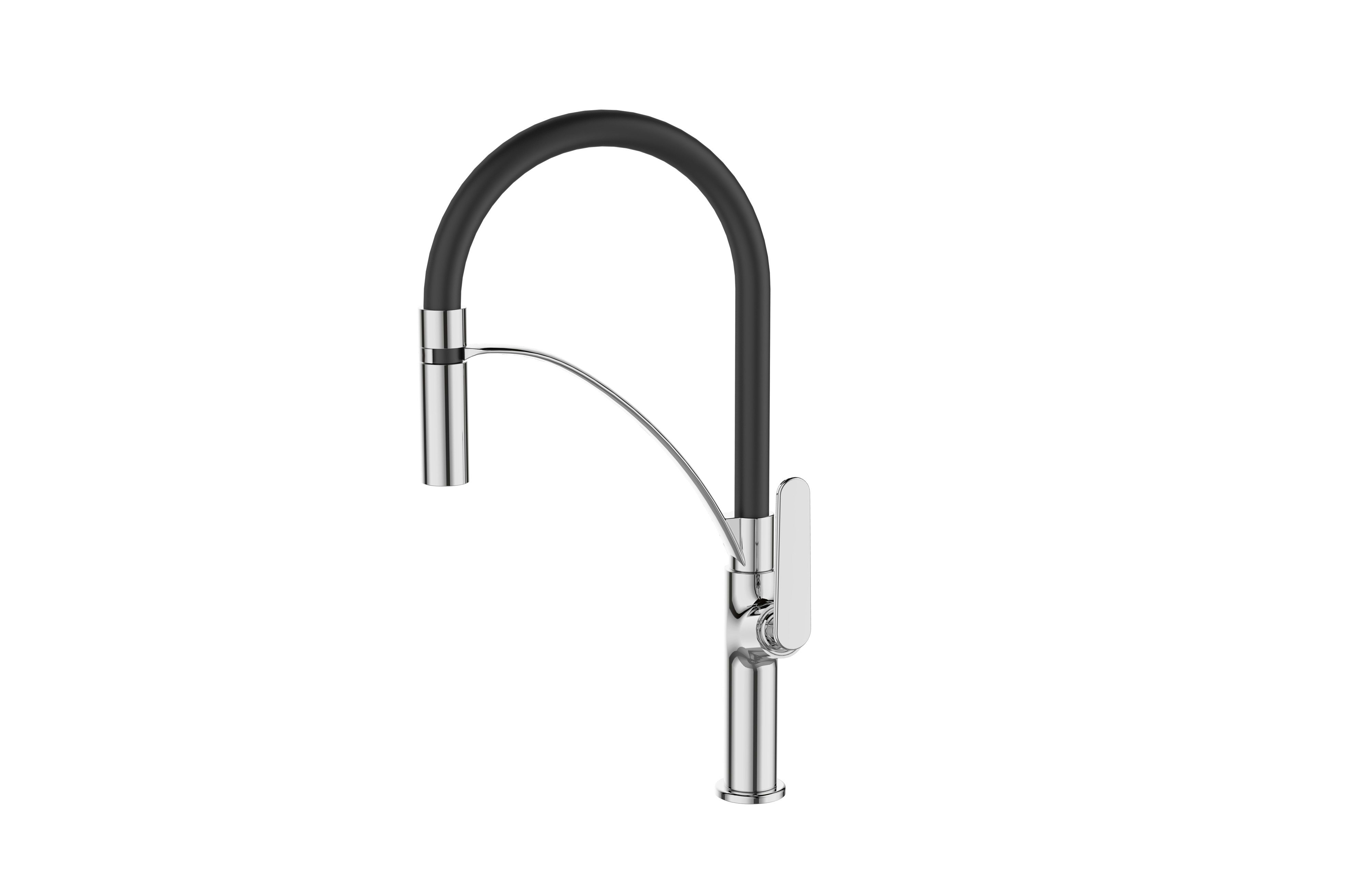 Thermador - Mitigeur avec Bec flexible pour évier. TUBIG chromé/noir