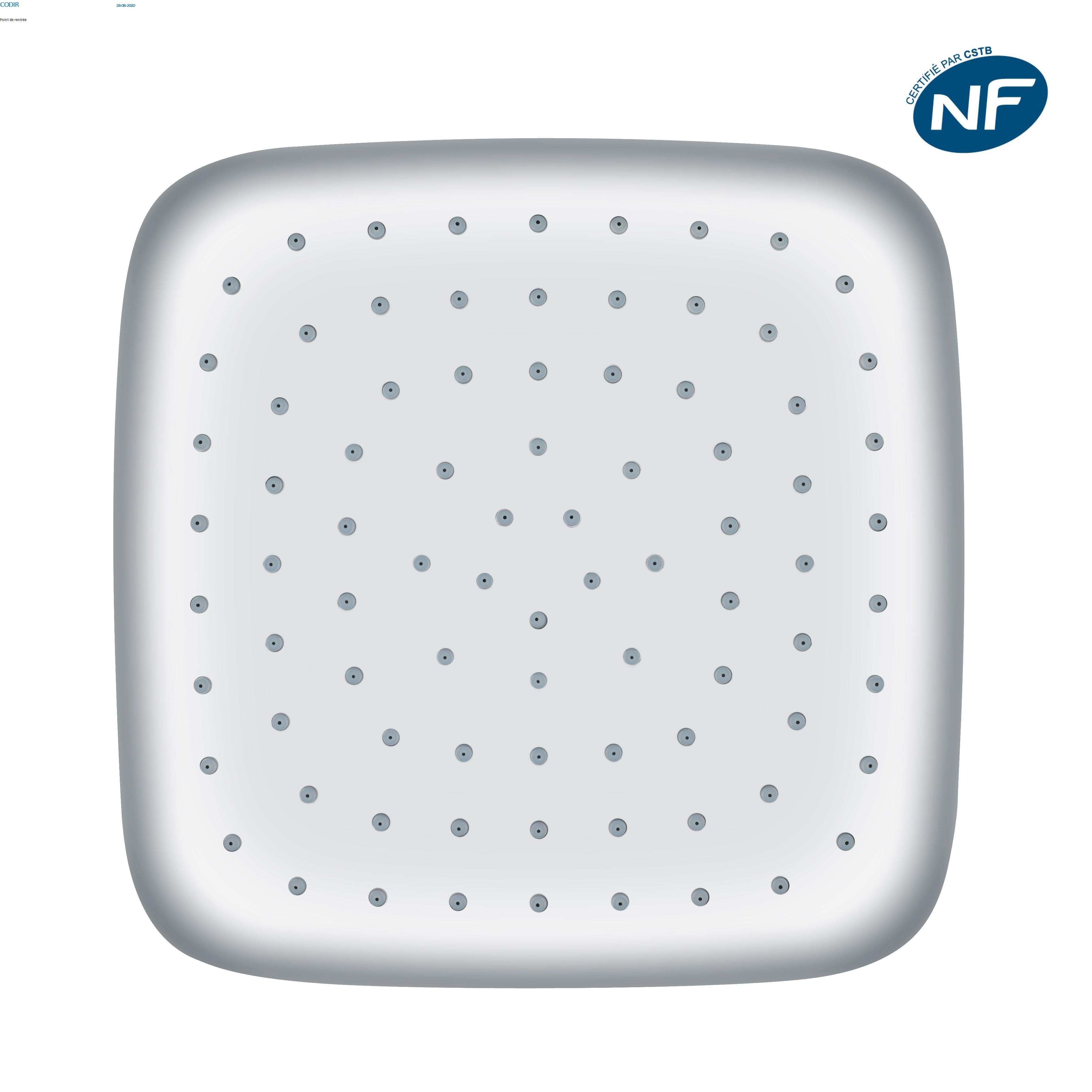 Thermador - pomme de douche 200x200mm abs nf
