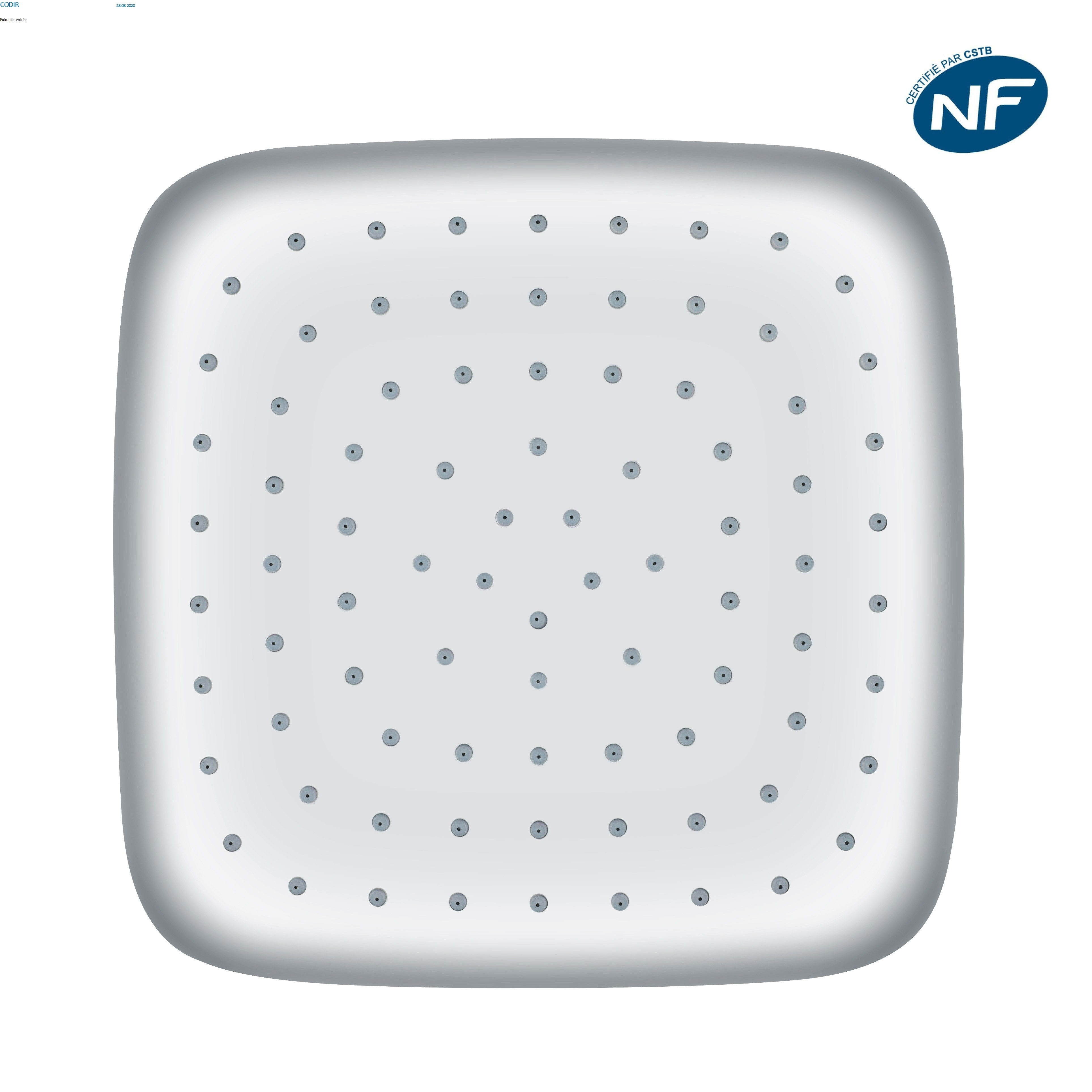 Thermador - Pomme de douche 200x200mm abs nf