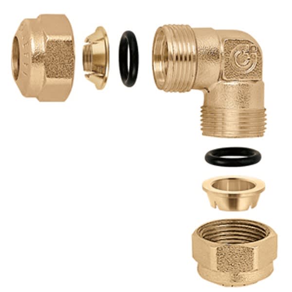 Thermador - Coude O-RING Egal Laiton Ø18 pour tube cuivre