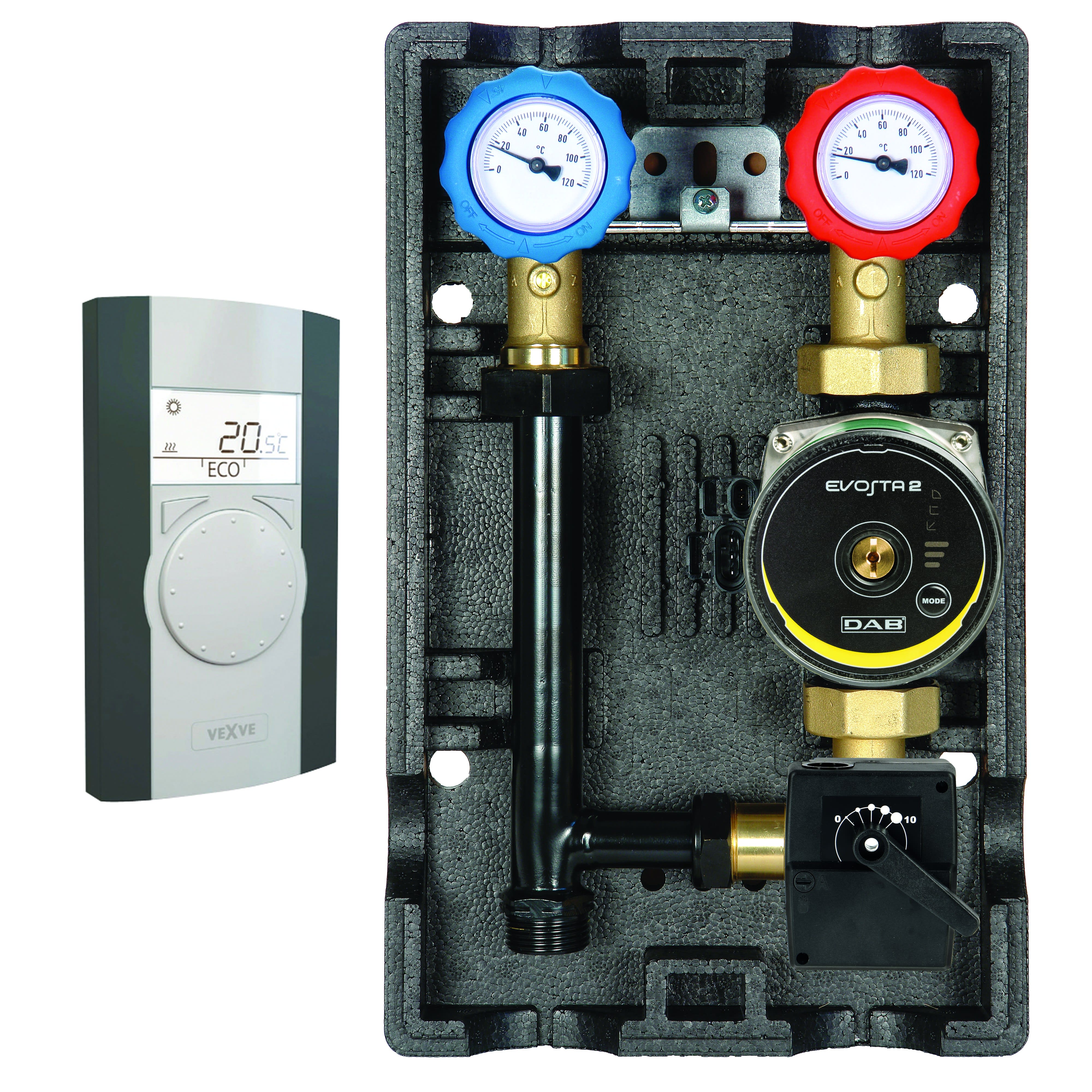 Thermador - Groupe hydraulique mélangé MODULFIT DN25 circulateur DAB et régulation RA20