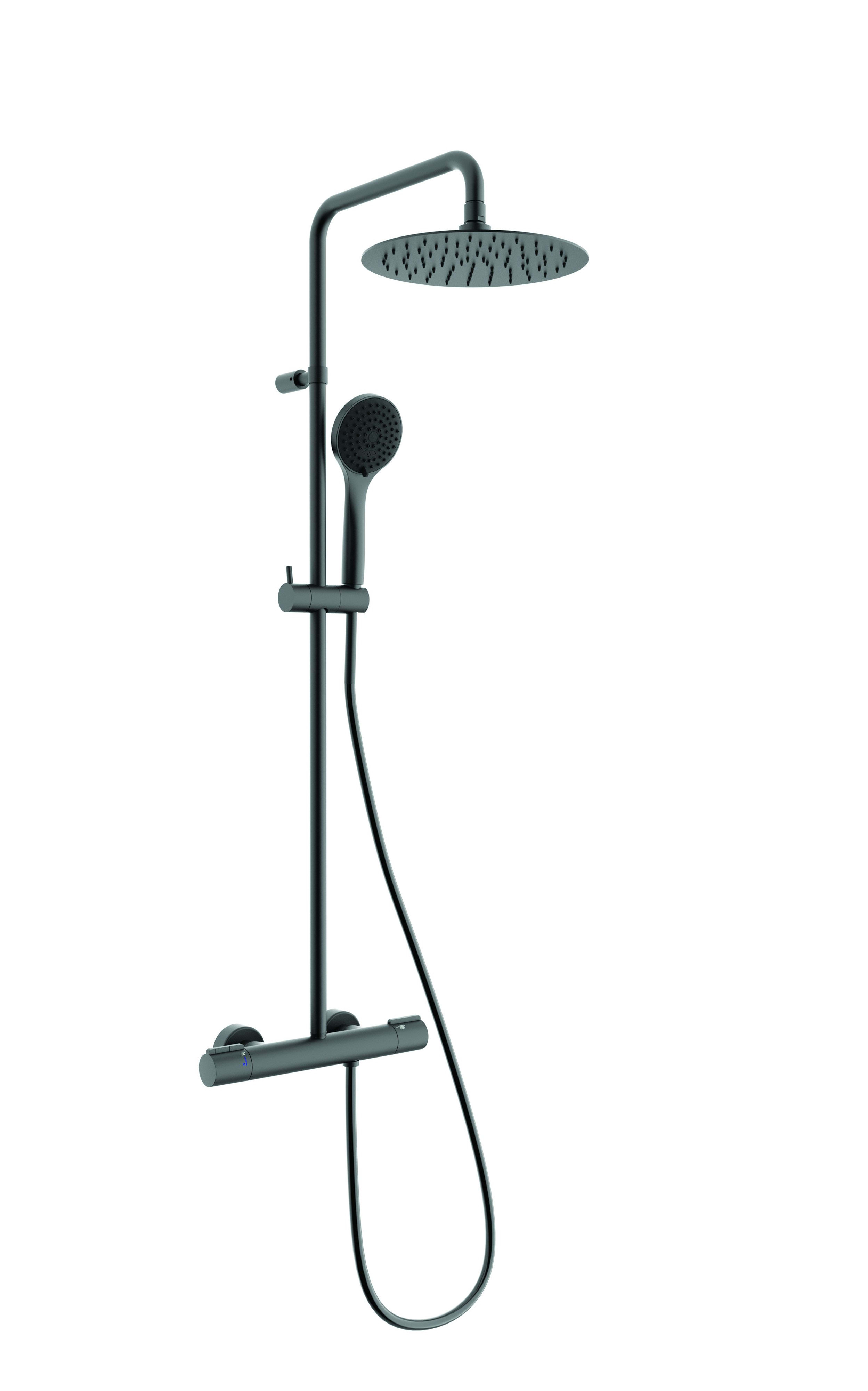 Thermador - Système douche thermostatique noir gamme PACT Thewa - corps froid