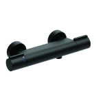 Thermador - Mitigeur thermostatique douche noir PACT. Corps froid. Croislllons métal