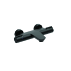 Thermador - Mitigeur thermostatique bain et douche noir PACT. Corps froid. Croislllons métal