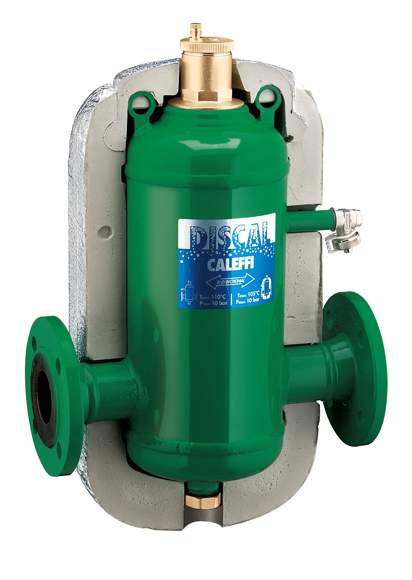 Thermador - Séparateur d'air à brides DN125 DISCAL avec coque d'isolation