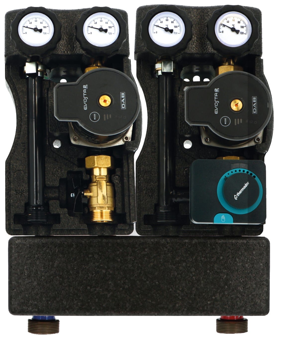 Thermador - Groupe mélangé Compact Modulfit DN20 - entraxe 90 mm avec moteur et séparateur