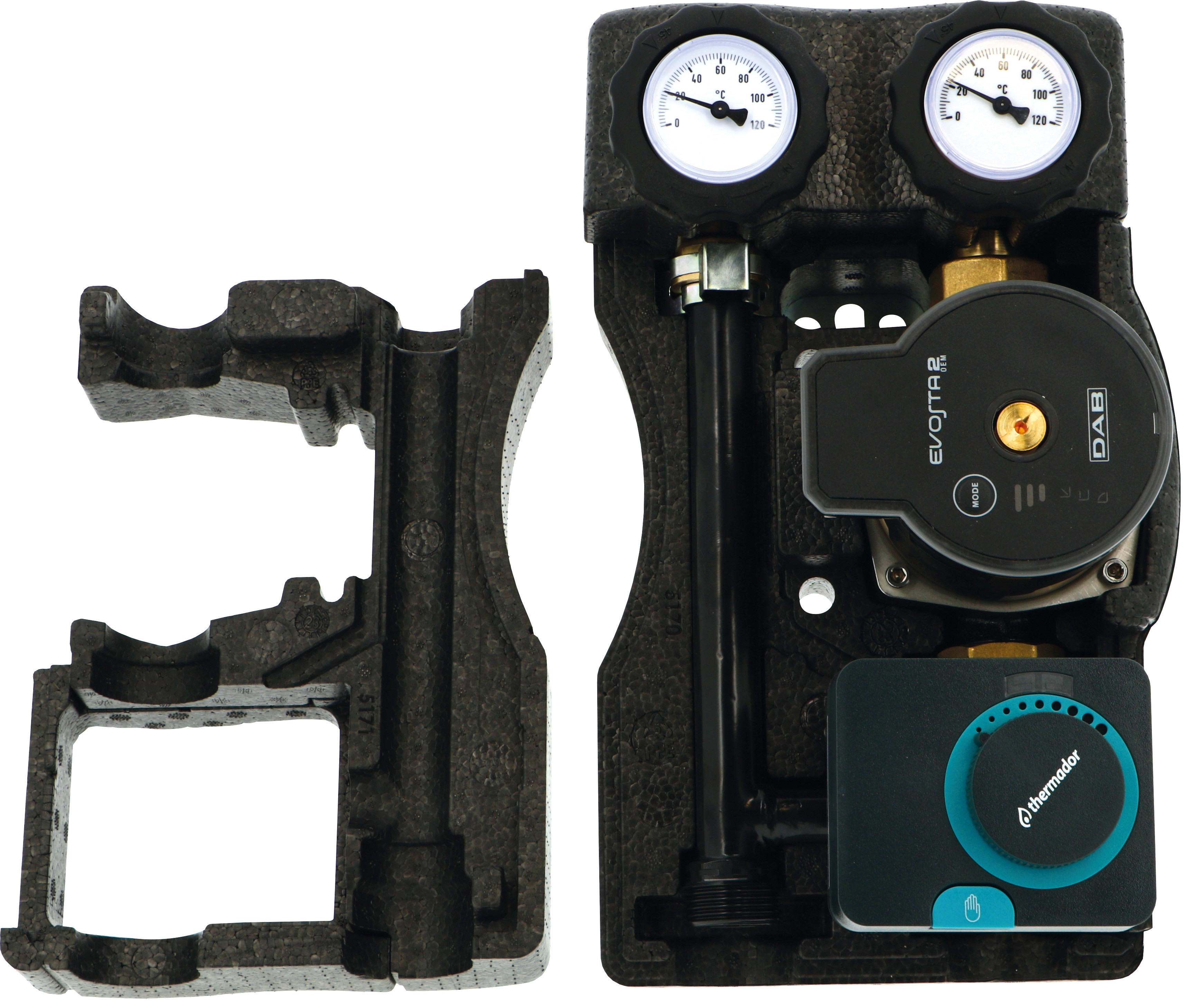 Thermador - Groupe hydraulique mélangé Compact Modulfit DN20 - entraxe 90 mm avec moteur.