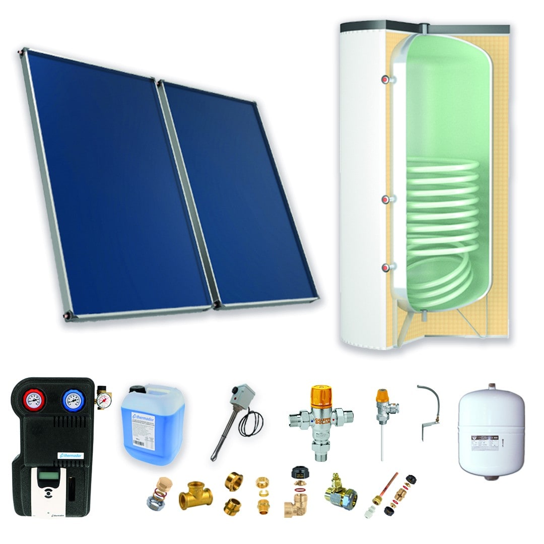 Thermador - Astrea Pack A - CESI 2 capteurs + ballon préparateur ECS 200L OEM + appoint élec