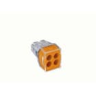 Wago Contact - Bornes rigide 4 cond. 2,5mm² transp. orange