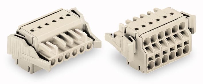 Wago Contact - Connecteur femelle pour 2 conducteur Push-in CAGE CLAMP®; gris clair