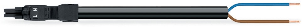Wago Contact - Cordon Mini F/D 2x1,5 HO5Z1Z1F câble Noir 4m Conn. Noir
