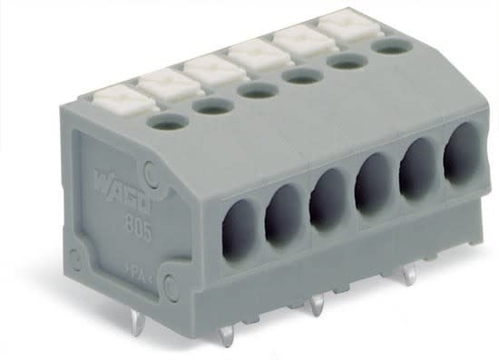 Wago Contact - Borne pour CI  Bouton-poussoir 1,5mm² pas3.5mm 18 pôles, gris
