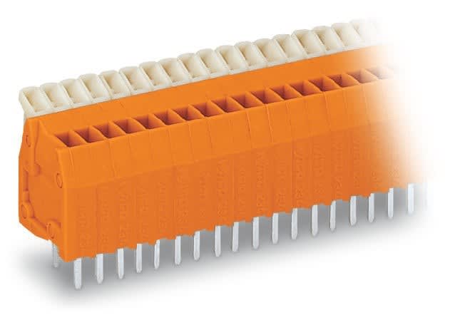 Wago Contact - Barrette à bornes CI pas 2,54 mm 8 pôles avec poussoir, Orange